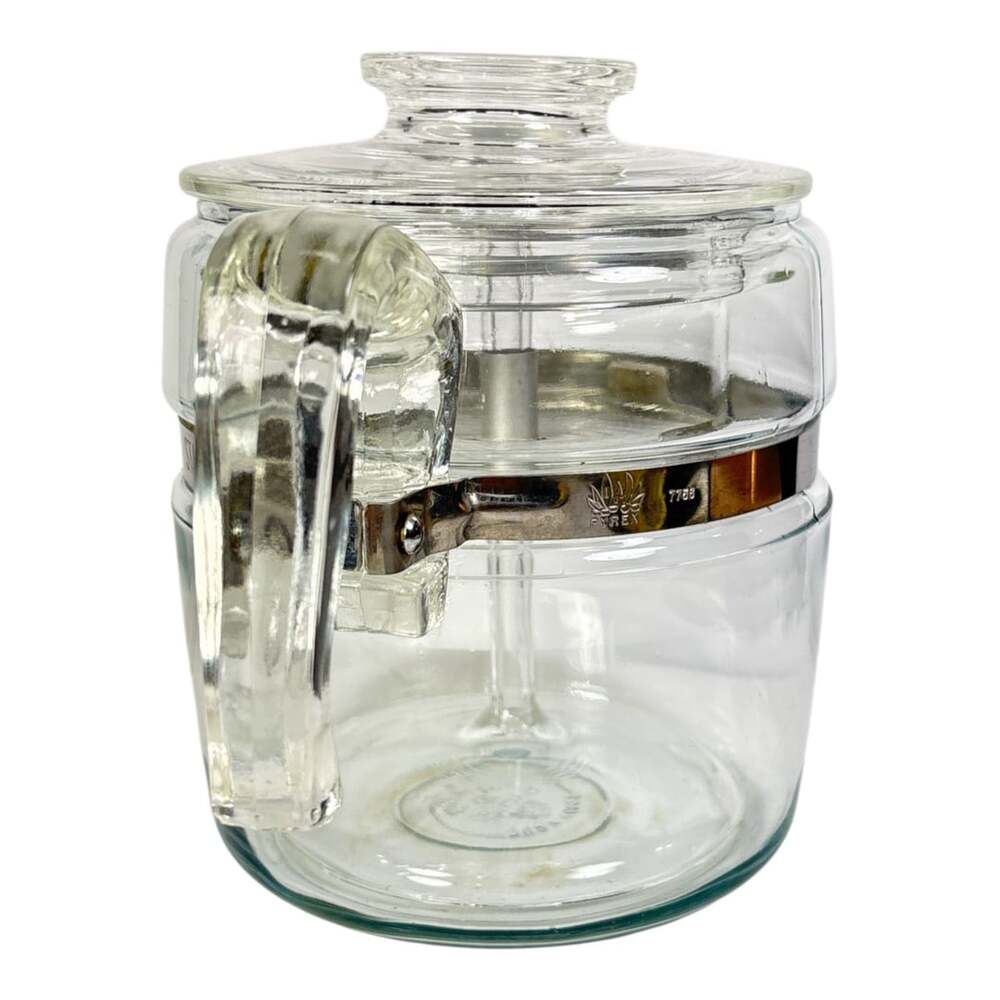 Vintage Pyrex 7756-B 6 Cup Glass Percolator Coffee Pot Flame Ware Complete - Picture 3 of 7